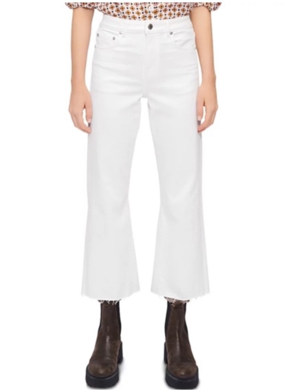 Maje Pluton Flare Jeans in Blanc